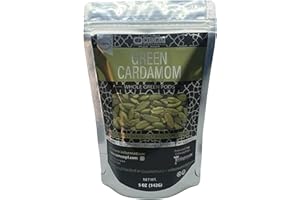 COINCOQ Green Cardamom Pods Ram from Guatemala, organic, gluten free, super food, kosher. 5oz ziploc resealable pouch bag Larg Size Premium PODS