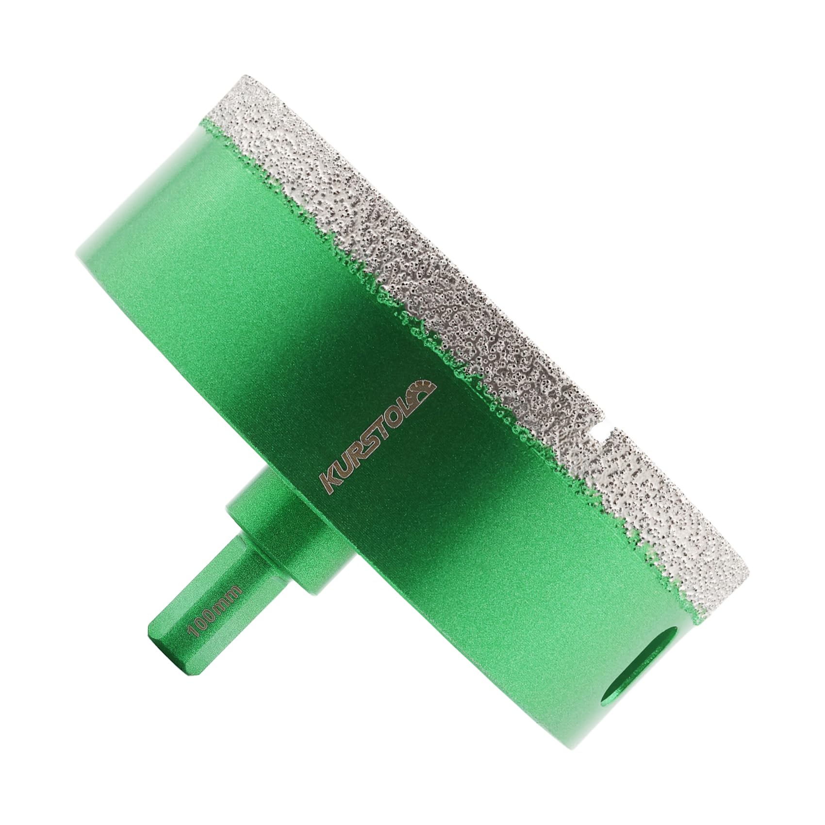 Porcelain Tile Diamond Drill Bits - 4"(100mm) Dry Diamond Hole Saw Triangle Shank for Ceramic Marble Granite Stone,Diamond Core Drill Bit Kit Fixed on Drills — image 1