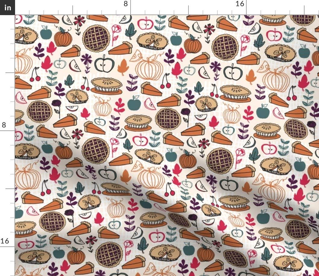 Spoonflower Fabric Pies Thanksgiving Food Pie Pumpkin