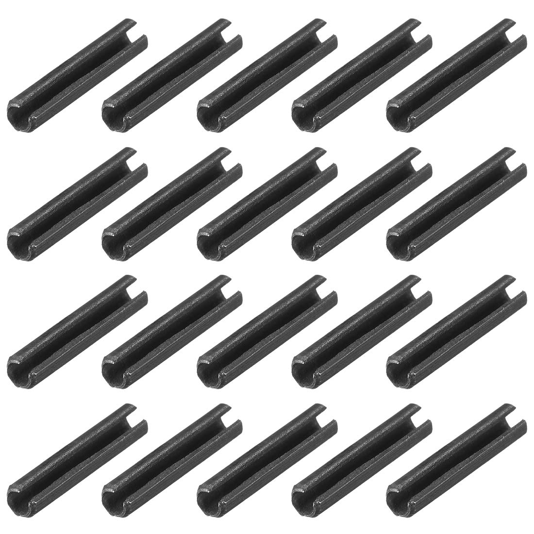 sourcing map 1.7mm x 8mm Dowel Pin Carbon Steel Split Spring Roll Shelf Support Pin Fasten Hardware Black 20 Pcs