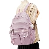 weradar Aesthetic College Backpack Women,Students Casual Travel Daypacks,High School Bookbags For Teen Girls,Cute School Backpack With Lots of Pockets(purple)