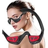 PQSNZ Eye Red Light Therapy Glasses, 7-Color LED Microcurrent Eye Massager for Eye Bags, Dark Circles, Wrinkles & Fine Lines, Red Light Therapy for Eyes, 3 Modes, Black