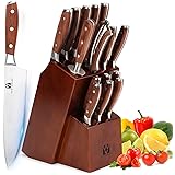 Knives Set for Kitchen, Vestaware 16-Piece Knives Set with Block Wooden, German Stainless Steel Forged Chef Knife Set Profess
