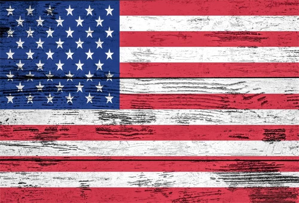 Amazon Com Aofoto 5x3ft American Flag On Wooden Board Backdrop