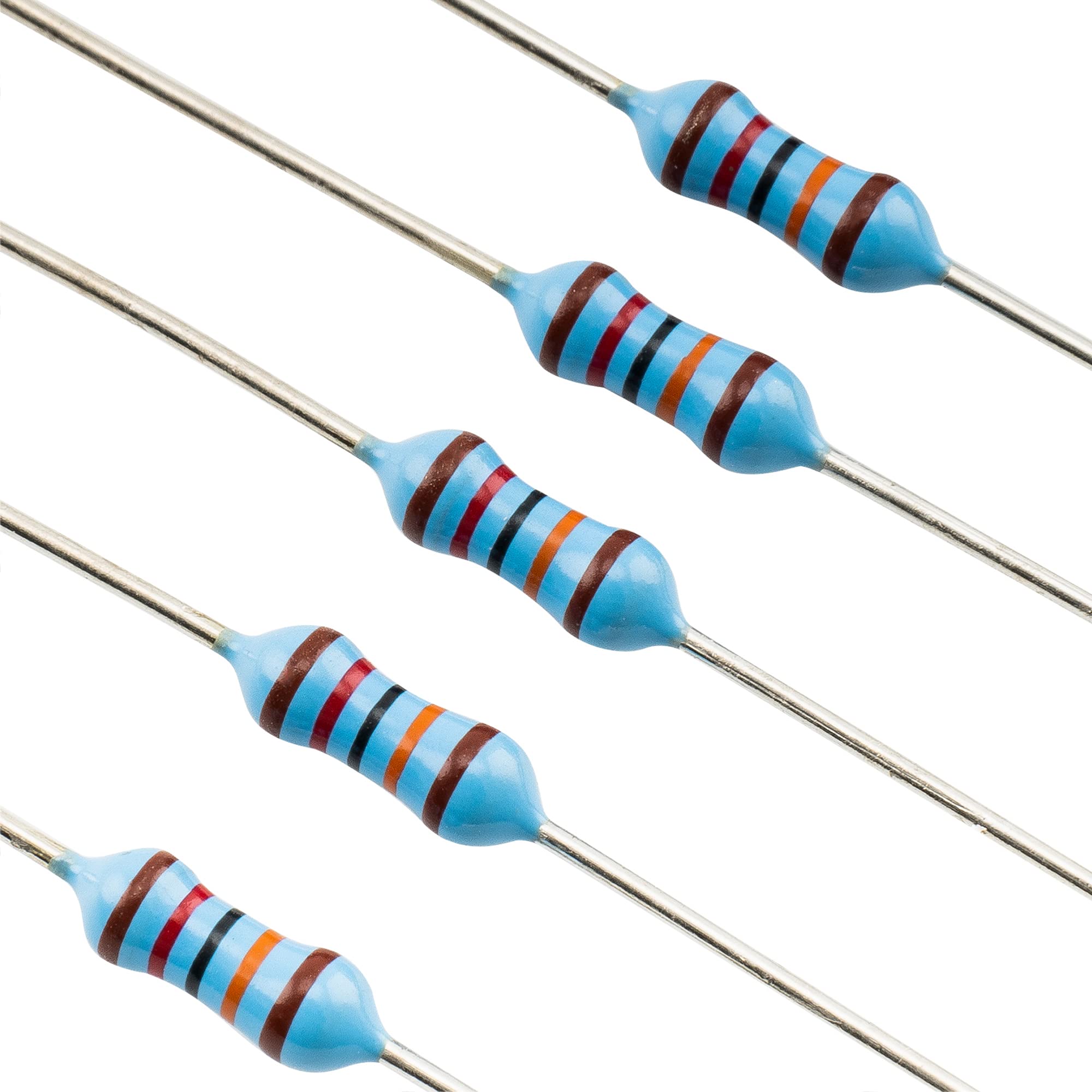 Musiclily Pro Metal Film Precision Resistor 120Kohm 1% 250mW for Electric Guitar Bass Wiring Mods (Set of 50)