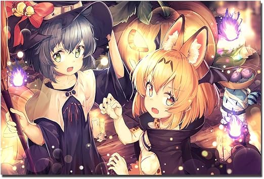 Zamtac Kawaii Anime Halloween Girls Poster Canvas Cloth Fabric Print Painting For Home Decor Wall Art Picture Size Inch 20x30inch Amazon Ca Home Kitchen