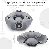 Odoland Cat Tunnel with Bed Linen Donut Foldable Large Pet Bed view 2