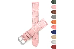 Bandini Womens Leather Watch Band Strap - Alligator Pattern - 8 Colors - 12mm, 14mm, 16mm, 18mm, 20mm