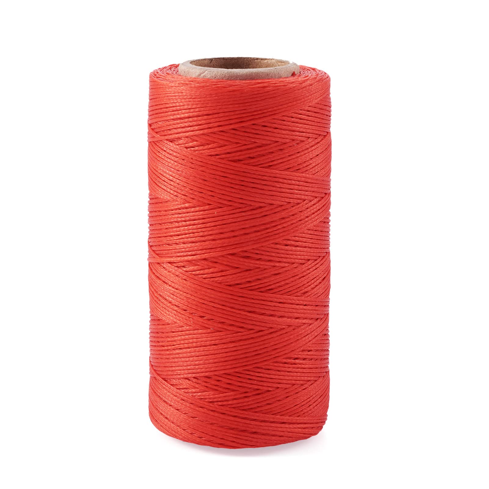 Pandahall 260 Meters/Roll 1mm Flat Waxed Polyester Cord Thread DIY Craft Sewing Beading Cord String (Red)