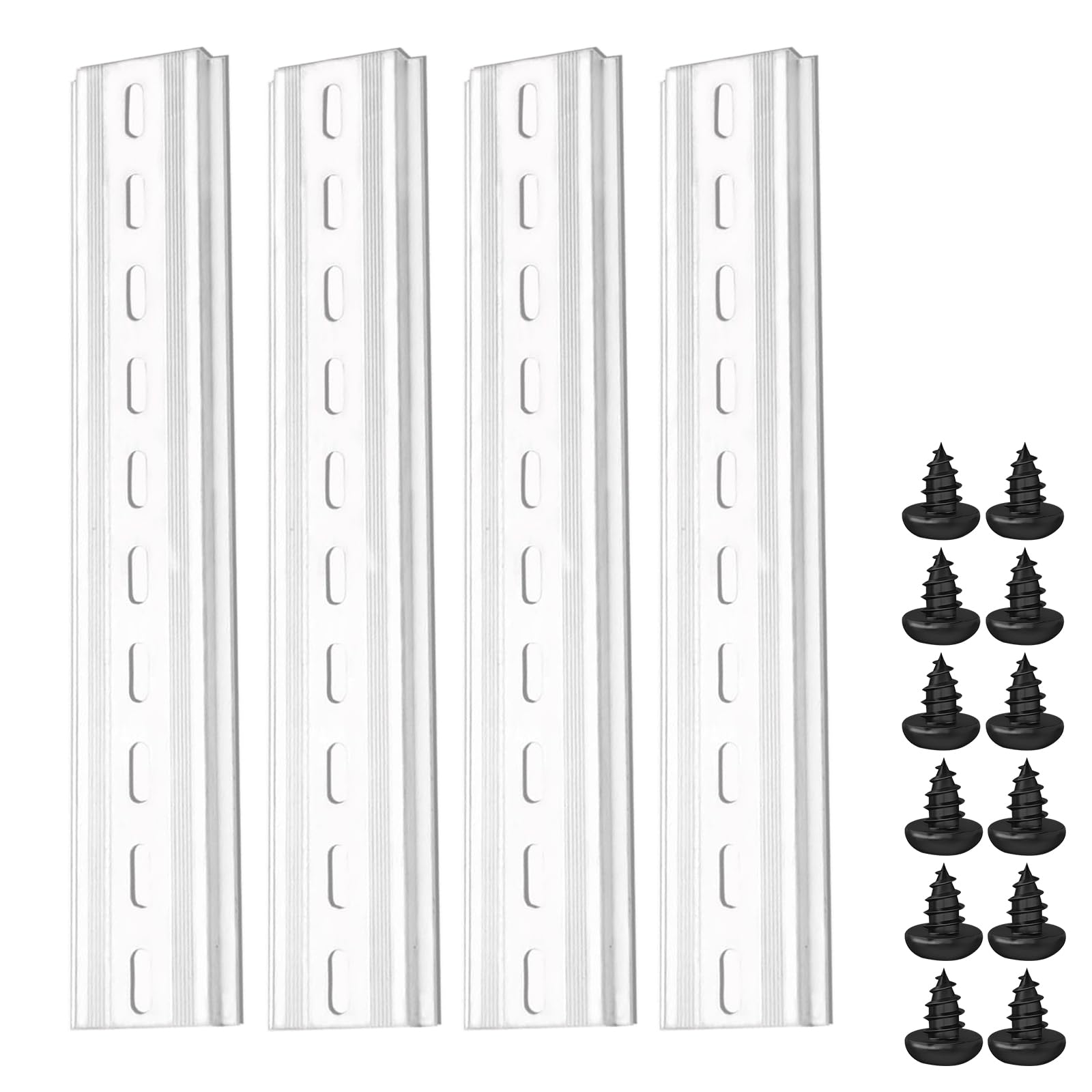 4 Pcs Din Rail, Din Mounting Rail, 35 mm Wide, 7.5 mm High, 200 mm Long, Comes with Screws, Suitable for Switchboard Installation and Contactors in Control Cabinets