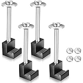 TCHENPART Upgrade Truck Tool Box Mounting Kit, 4pcs J-Hooks with Lock Nuts | Aluminum J-hook tie downs for crossover toolboxes; no-drill bed-rail mounting helps reduce movement, vibration and rattle.