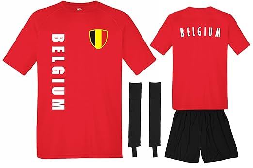 EM 2016 Belgien Trikot Hose Stutzen - rot SP/A Komplettsatz