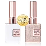 Double Rhythm 2 Pcs 15ML No Wipe Gel Top Coat and