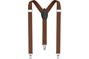 alsat Men's Suspender - Adjustable Y-Back Clip-On Suspenders for Men with Heavy Duty Strong Clips
