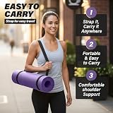 KK Yoga Mat 15mm Thick NBR Non-Slip with Carry Strap Black Blue Purple view 6