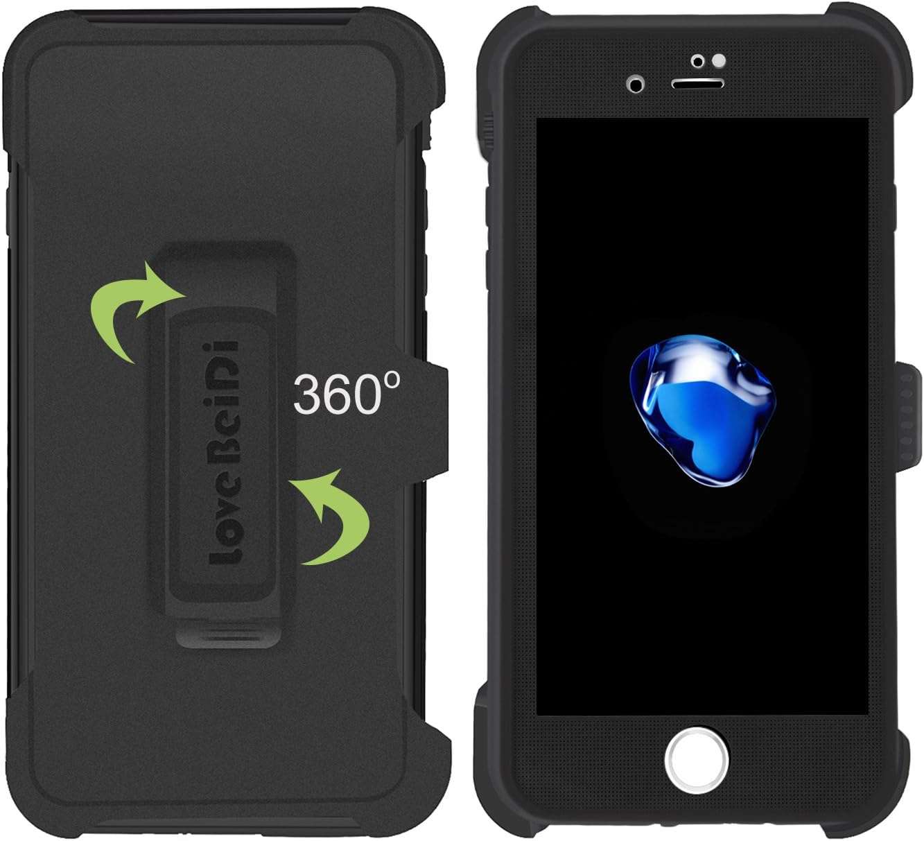 LOVEBEIDI iPhone 7 Plus (5.5") Waterproof Case ShockProof IP68 Certified With Touch ID SandProof Snow Proof Full Body Cover & With belt clip For iPhone 7 Plus 5.5" (Not For iphone 7) …