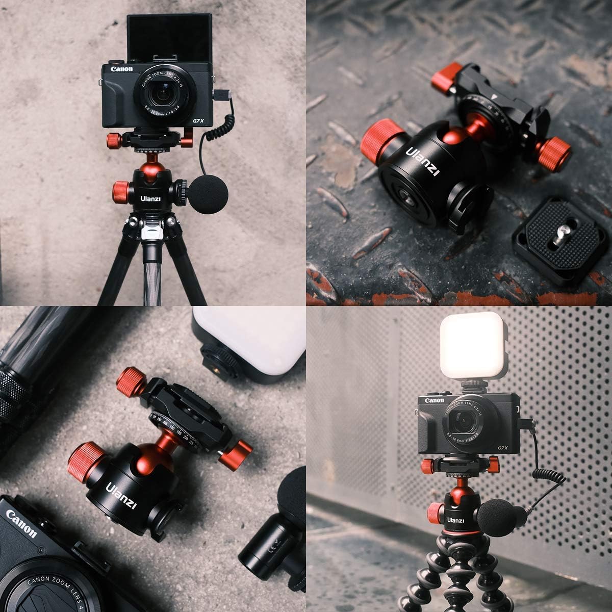 Tripod Head Quick Release Plate ULANZI U-70 Professional Metal 360° Panoramic Ball Head with Quick Release Plate & Cold Shoe, 44lbs/20kg Load, for Tripod, Monopod, Slider, DSLR, Camera, Camcorder : Camera & Photo