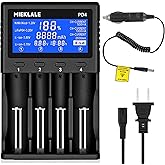 18650 Battery Charger, MIEKLALE 4-Bay Universal Battery Charger with Smart LCD Display Fast Charge for Rechargeable Batteries