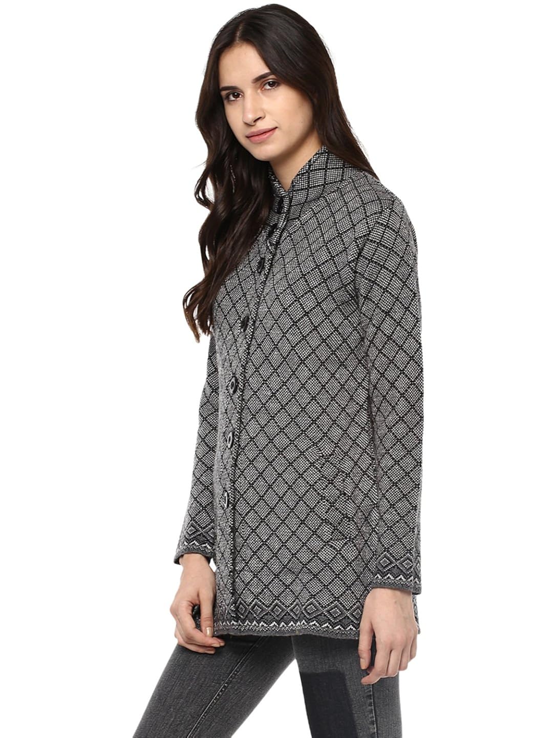 cayman women black patterned coat