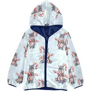 SLHKPNS Toddler Fleece Jacket Girl Boys Hooded Coat Zip-up 3-10T | Fleece Jacket Warm Outwear
