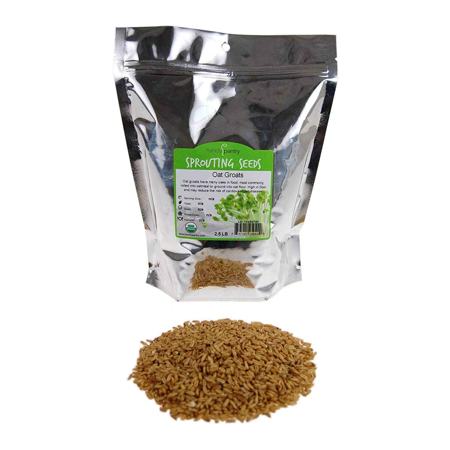 Organic Hulled Oat Groats (Hull Removed): 2 Lbs - Non-GMO Oats - Cereal Grain - Emergency Food Storage, Grains, Rolling for Oatmeal, & More