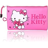 Hello Kitty Makeup Bag Official License, Pink Neoprene Zip Pouch for Travel, Cute Pencil Pouch and Pencil Bag
