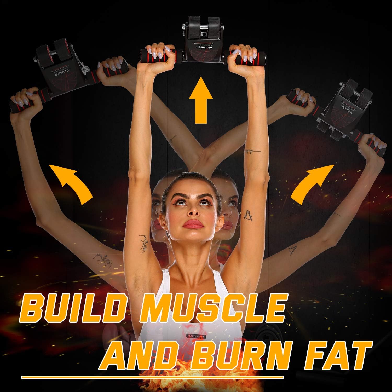 ANCHEER Abdominal Muscle Wheel，AB Wheel Roller with 4 Wheels ，Resistant Bands and Foam Handles，Top Upgraded Abdominal Exercise Equipment for Full Body Workout to Build Muscle and Burn Fat : Sports & Outdoors