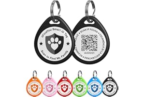 ilFindYou Dog Tags Personalized, QR Code Pet ID Tags for Dog Collar, Online Profile, Scan Location Alerts, Black