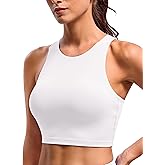 BAYDI Clouduxi High Neck Sports Bras for Women - Padded Workout Tank Tops with Built in Bra Racerback Gym Yoga Crop Top