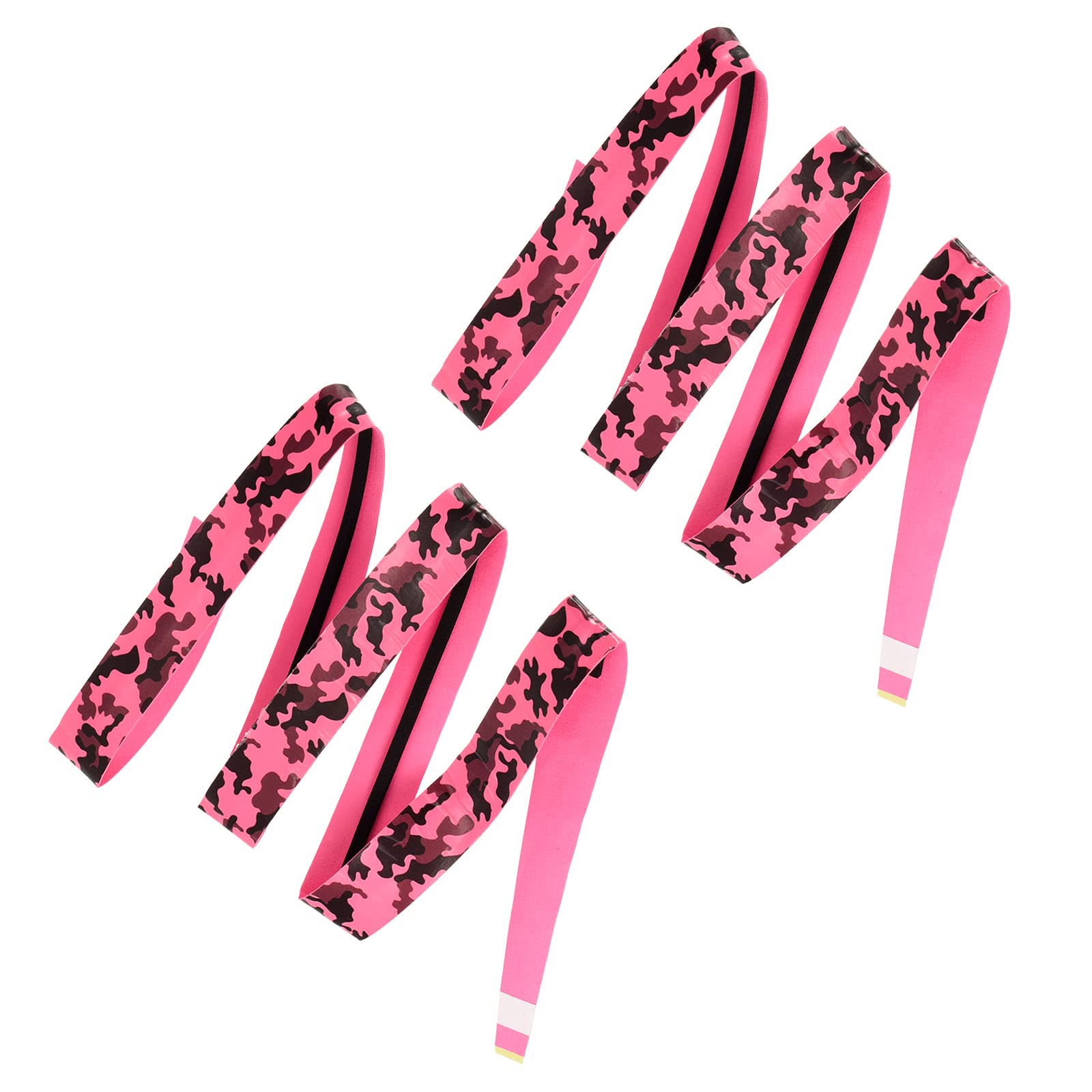PATIKIL Racket Overgrip with Damping Ridges, 2 Pack PU Grip Tape Non-Slip Absorbent Camo Pattern for Tennis Badminton Fishing Rod, Pink