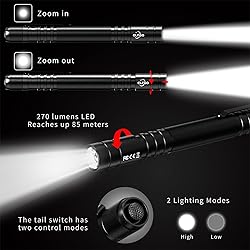 ELFGO LED Pen Light, Zoomable Penlight