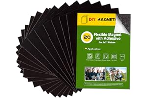 Magnet Sheets with Adhesive for 5x7 Pictures(Pack of 20),Magnetic Adhesive Sheets,Photo Magnets for Home/Classroom