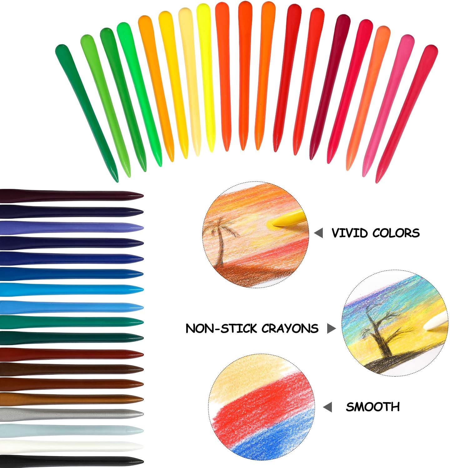 Mibor Crayons Set with Kids Coloring Book - 36 Washable Crayons with 80 Pages Coloring Book, Kids Art Paint Sets, Crayon Painting Supplies for Kids Students Toddlers Beginners Drawing Party Favors: Toys & Games