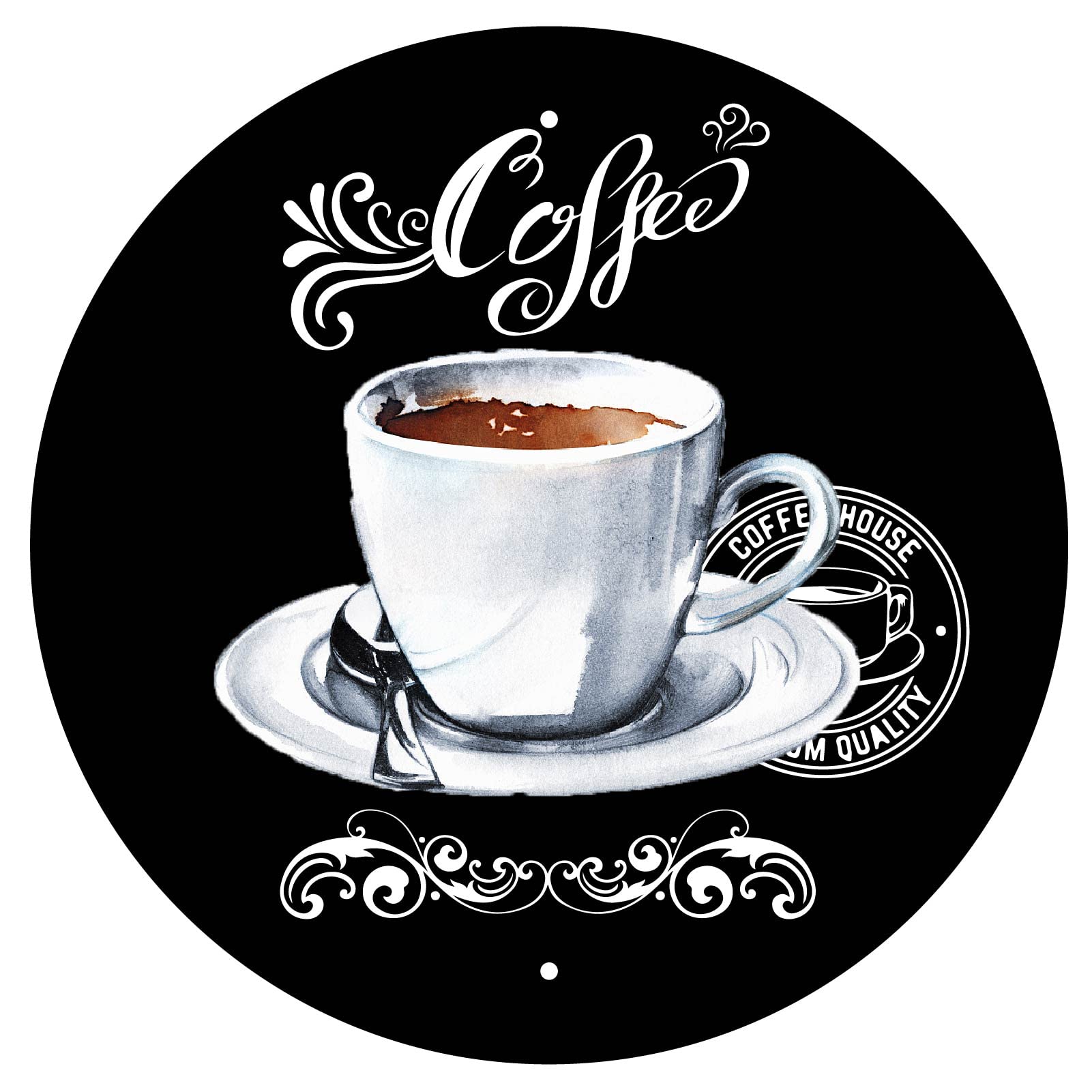 CREATCABIN Round Metal Signs Coffee Vintage Retro Tin Sign 12inch Wall Decor Plaque Poster for Club Bar Cafe Garage Bathroom Kitchen