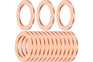 HZMM 15 PCS Oil Drain Plug Gasket, 14mm Copper Crush Washer Oil Sealing Gaskets, Drain Plug Washer Replacement Compatible with OEM PN 007603-014106, Automotive Car Accessories