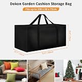 Dokon Garden Furniture Cushion Storage Bag Waterproof 200x60x75cm Black view 2