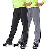 DEVOPS Boys Active Performance Workout Athletic Training Pants [2 Pack]
