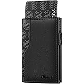 VULKIT Card Holder Wallet with Double ID Windows RFID Blocking Pop Up Wallet Minimalist Design for 12 Cards