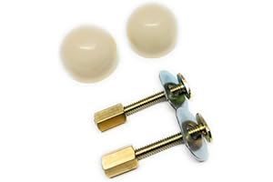 GRANDEZCAPS GrandEZ-Toilet Bolt Cap set (Almond)- Toilet bolt caps, brass covered bolts, washers and nuts. These toilet bolt caps will not pop off!