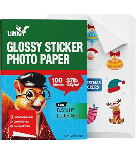 KOALA PAPER Semi Glossy Sticker for Inkjet and Laser Printer - 100
