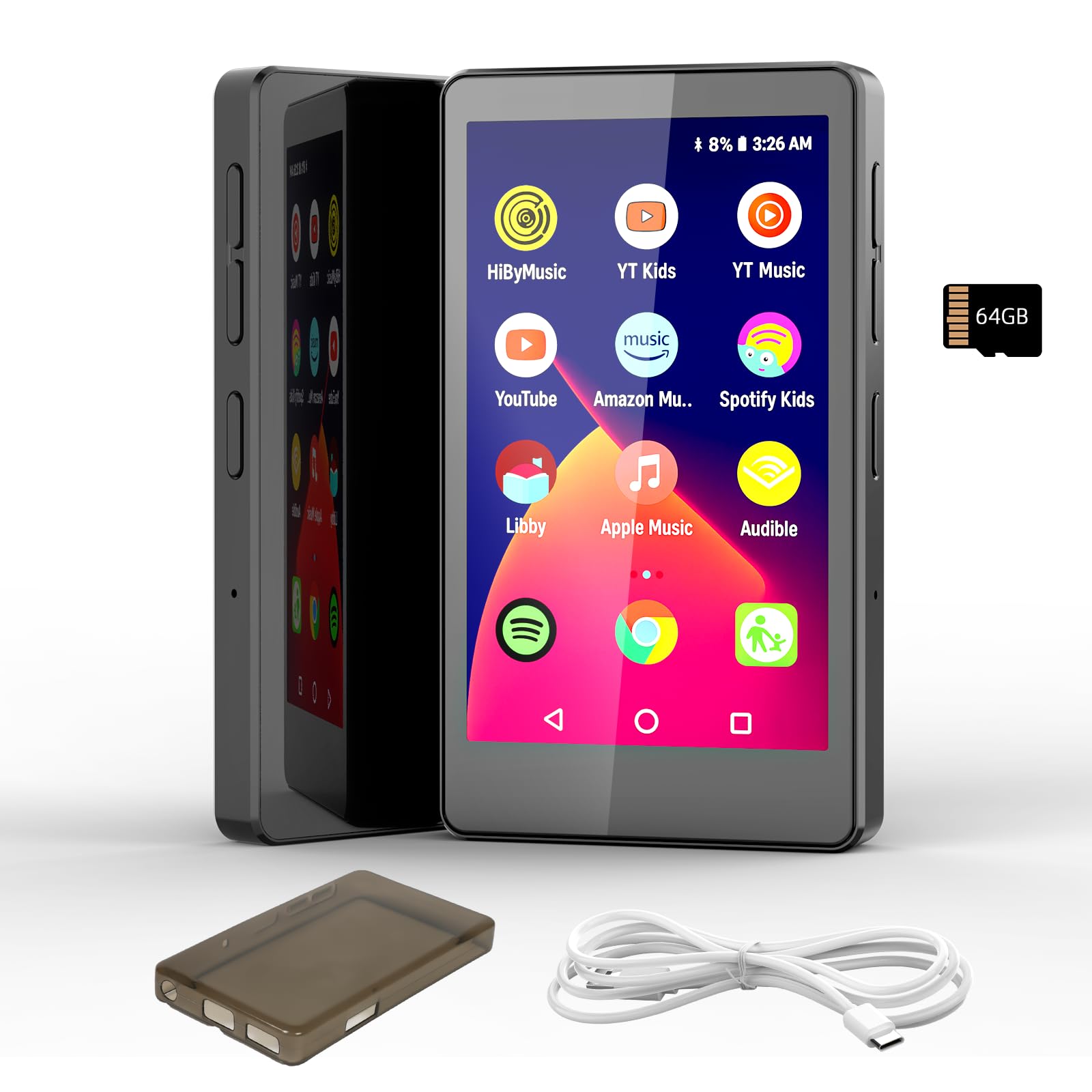 Photo 1 of MP3 Player with 80GB TF Card, Bluetooth 5.4 Lossless Sound Audio Player,4" Touch Screen Portable Music Player with Speaker, Voice Recorder