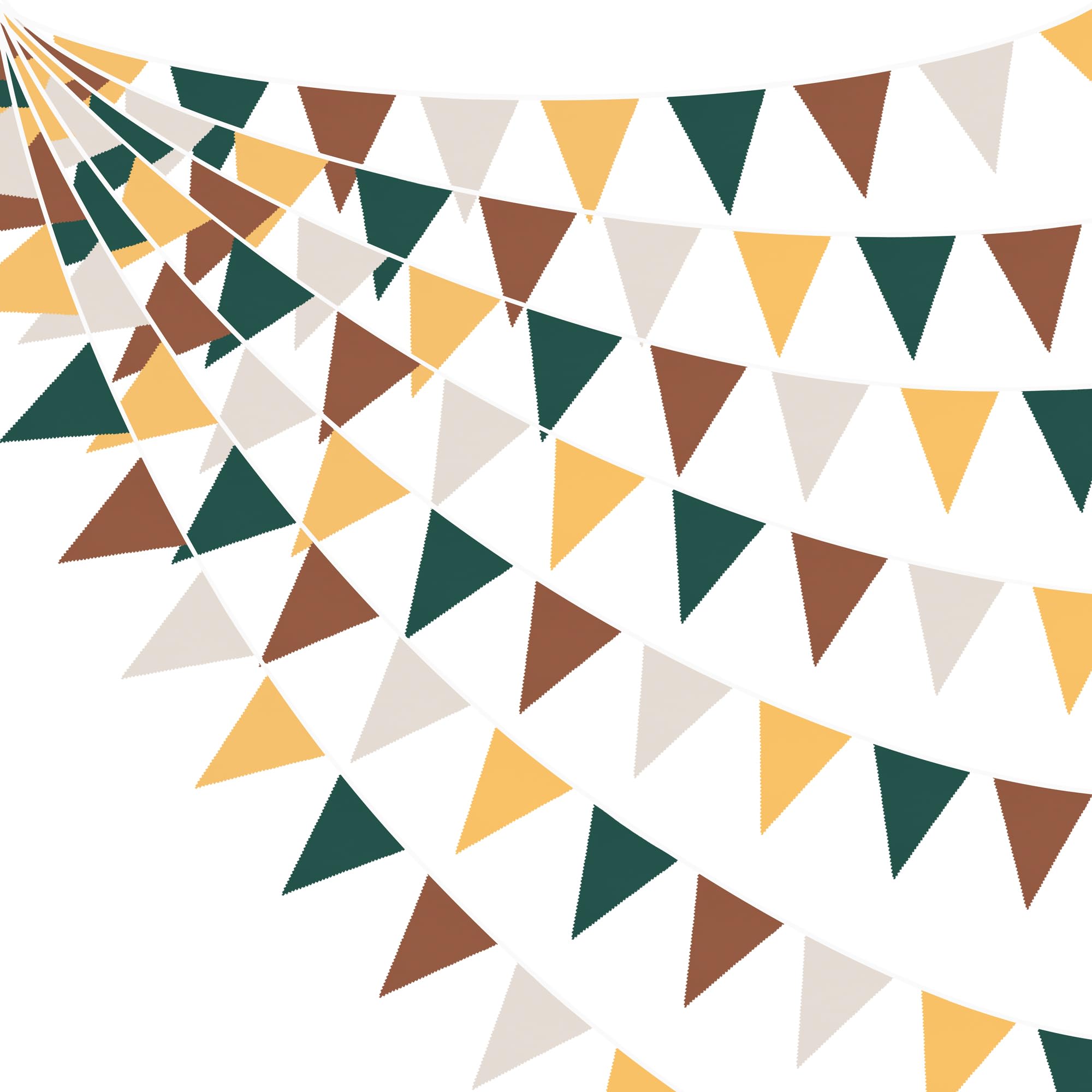 Photo 1 of 32Ft Green Brown Woodland Party Decorations Fabric Triangle Banner Flag Pennant Bunting Garland for Jungle Safari Animal Zoo Themed Wild Forest Baby Shower Camper Fall Wedding Birthday Decor Supplies