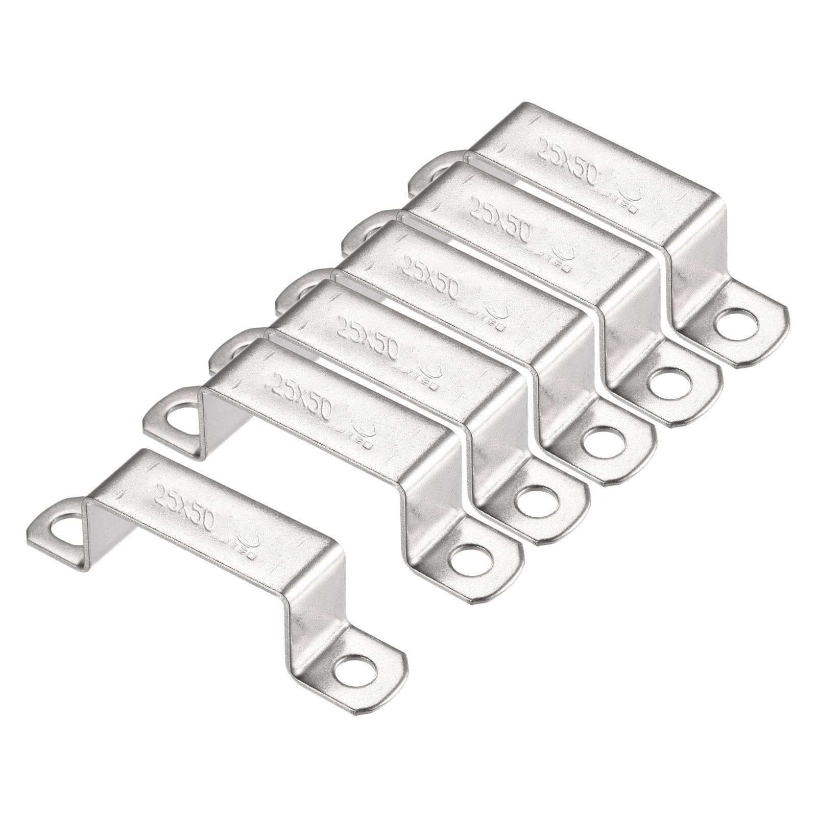 Unifizz 23 x 51.5mm U Shaped Strut Connector Bracket 304 Stainless Steel Door Closed Bar Holder 6pcs — image 1
