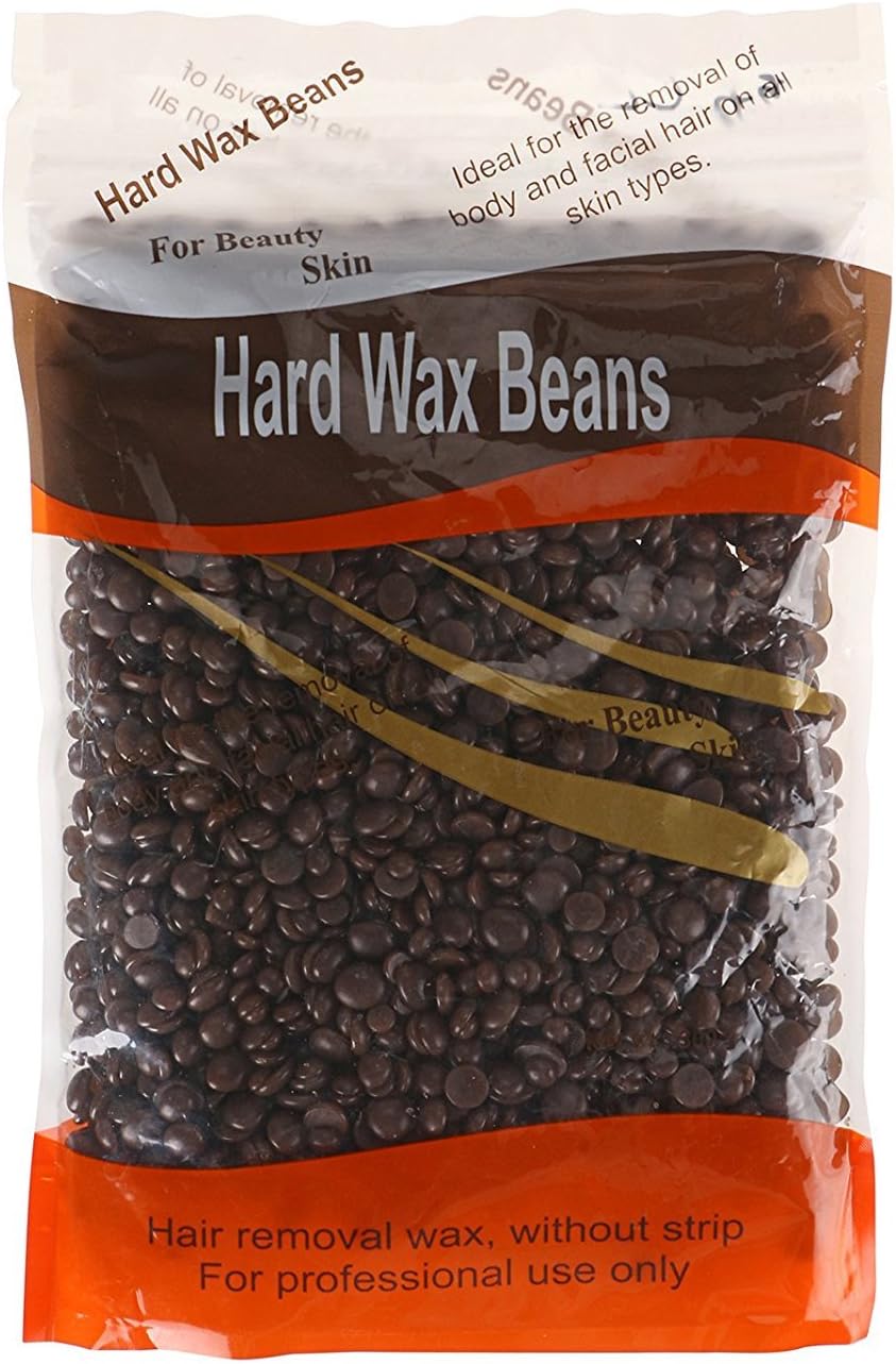Baisidai No Strip Depilatory Hot Film Hard Wax Pellet Waxing Bikini Hair Removal 300g (300G, Chocolate)