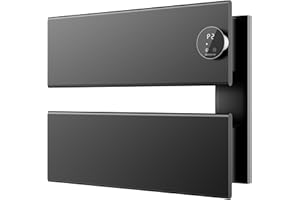 K&KALONZO Electric Towel Warmer, 18.35" W x 14.6" H Wall-Mounted Towel Heater with Built-in Timer, Waterproof Aluminum Towel Warmer for Bathroom, Support Plug-in and Hardwired, Black, K2-R-B