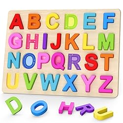 Zeoddler Alphabet Puzzles, Wooden Puzzles for
