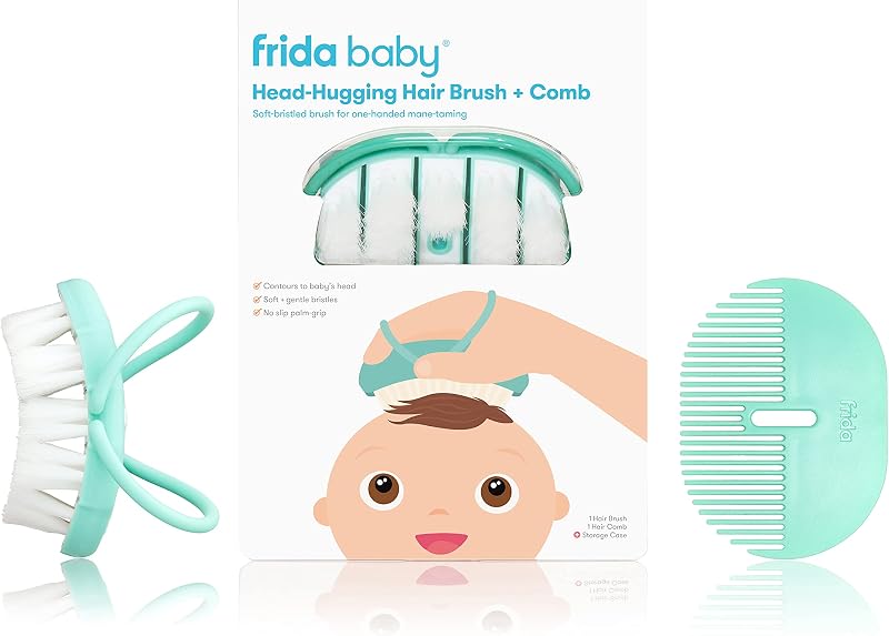 Frida Baby Head-Hugging Hairbrush and Comb Set for Newborns