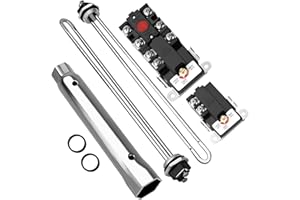 EWH-03 Electric Water Heater Tune-Up Kit by puxyblue - Fit for A O Simith Ken-more Whhirl-pool with Upper & Lower Heater Thermostat, Heater Elements, Element Wrench, Water Heater Parts