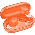 kurdene Wireless Earbuds Bluetooth 5.3 in Ear Buds Light Weight Headphones,Deep Bass Sound,Built in Mics Headset,Clear Calls Earphones for Sports Workout Orange