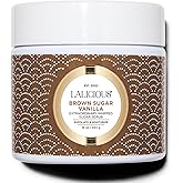 LALICIOUS Brown Sugar Vanilla Sugar Scrub, Exfoliating Body Scrub, Moisturizing Extraordinary Whipped Body Exfoliator, Gentle Exfoliating Body Scrubber Exfoliator for Radiant Skin, No Parabens - 16oz